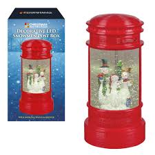 Decorative LED Snowmen Post Box