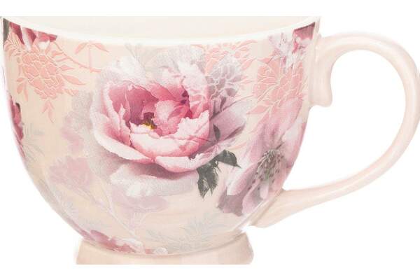 Dramatic Floral Footed Mug Pink