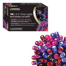 100 LED Timer Lights B/O (M-Colour)