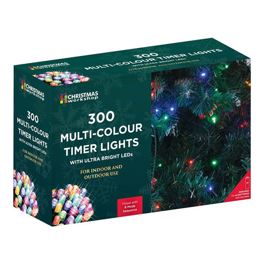 300 LED Timer Lights Multicolour B/O