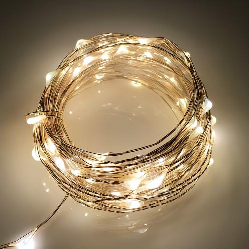 100 LED Wire String Lights B/O (W-White)