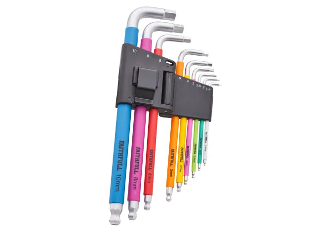 Faithfull Colour Coded Hex Key Set 9 Piece