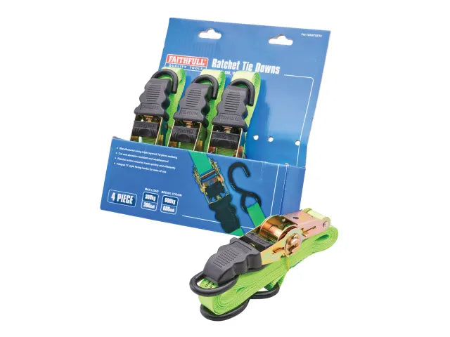 Faithfull Ratchet Tie Down Set 4 Piece