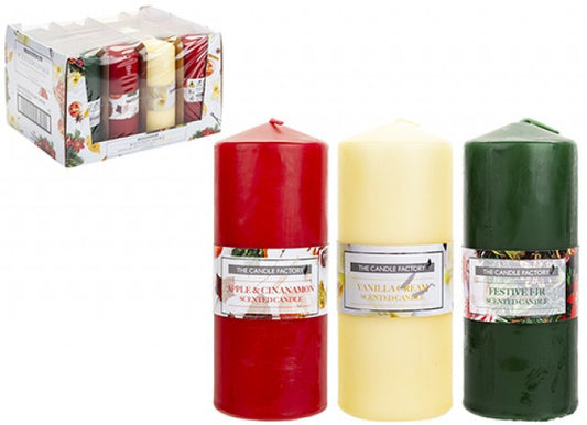 Xmas Scented Pillar Candle 15cm (Single)