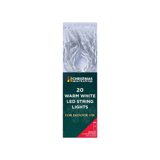 20 LED String Lights Warm White Battery Operated