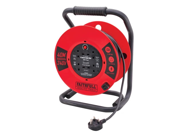 Faithfull 40m 13A Heavy Duty Cable Reel