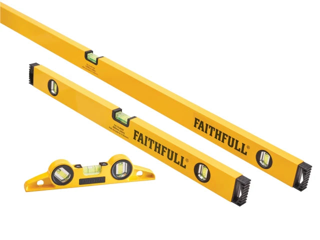 Faithfull 3 Piece Level Set (120cm, 60cm and 24cm Torpedo)