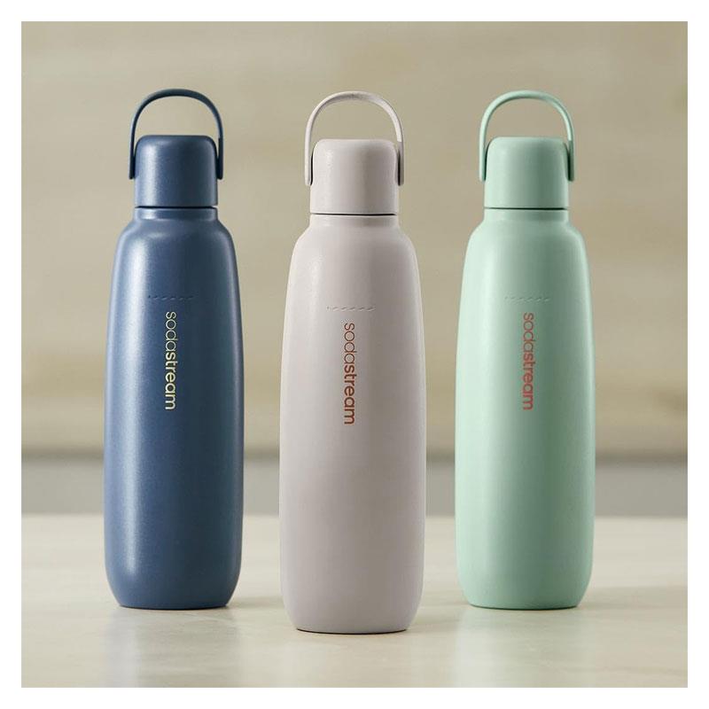 Sodastream Fizz & Go Cool Stainless Steel Double Insulated Carbonated Drinks Bottle 0.9 ltr