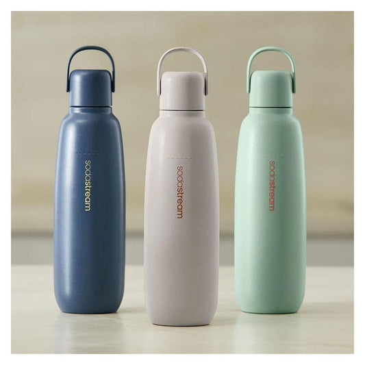 Sodastream Fizz & Go Cool Stainless Steel Double Insulated Carbonated Drinks Bottle 0.9 ltr